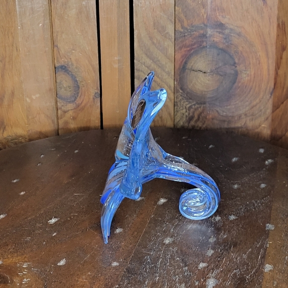 Blue Glass Flower Sculpture - Picture 4 of 11